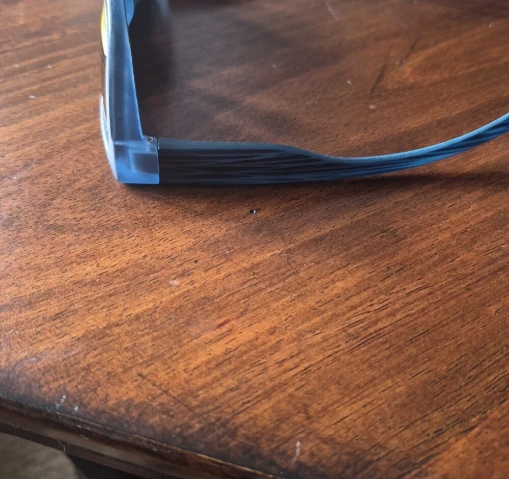 Impressions Shaterproof Blue Men’s Woodgrain Sunglasses with Dark Lenses